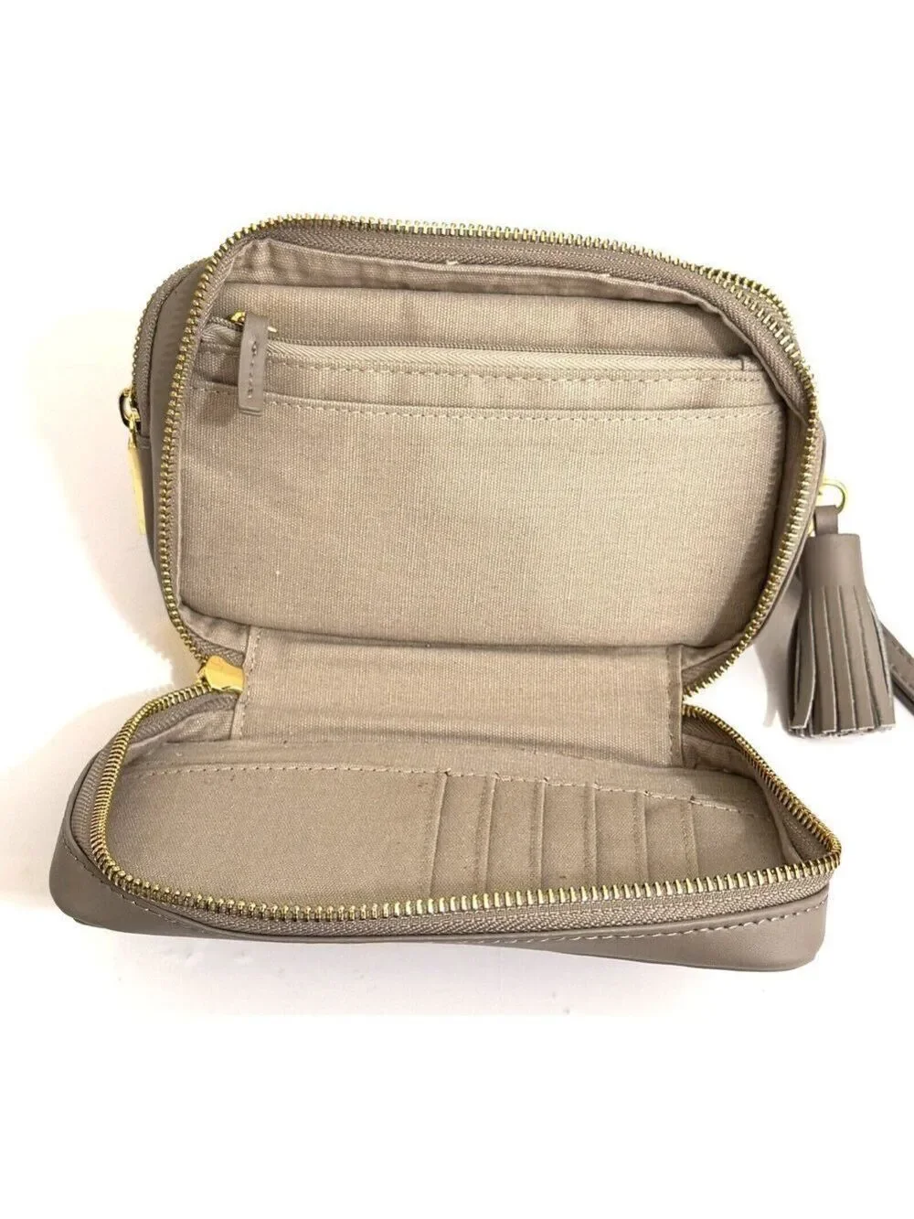 JOY & IMAN Tassel Chic Leather Wallet with RFID 603225-J Taupe 7
